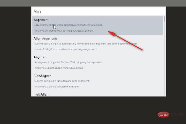 Sublime安装Alignment插件-03