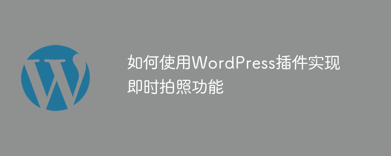如何使用wordpress插件实现即时拍照功能