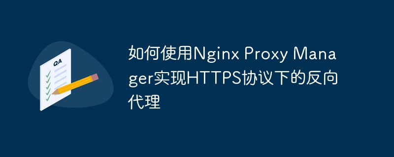 如何使用nginx proxy manager实现https协议下的反向代理