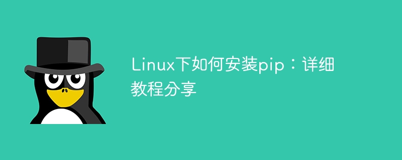 Linux中pip的安装方法：详细教程分享