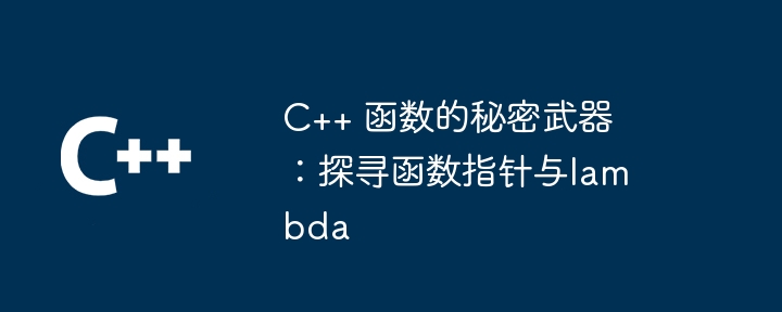 C++ 函数的秘密武器：探寻函数指针与lambda