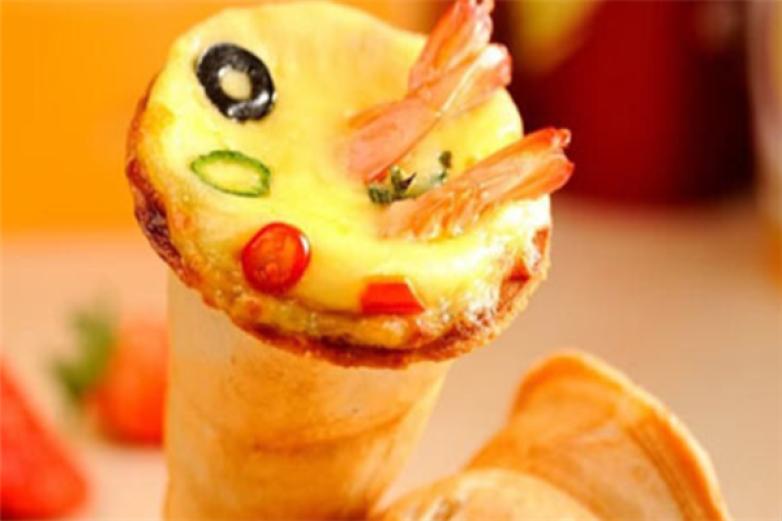 新出炉甜筒披萨美味