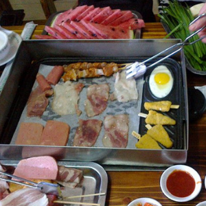 纸上烧烤电板烤肉