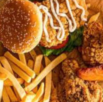 蓝胖炸鸡汉堡饮品