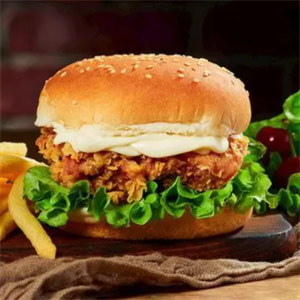 一口香炸鸡汉堡