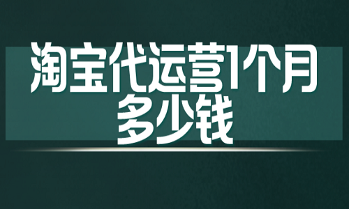 淘宝代运营1个月多少钱？