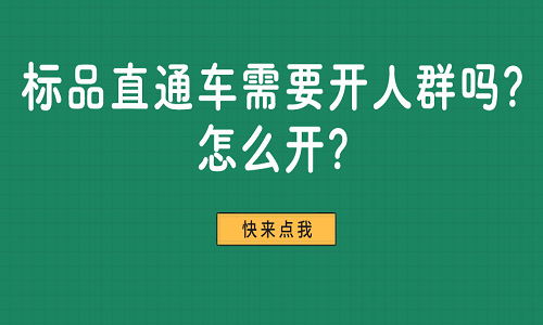 标品直通车需要开人群吗？怎么开？