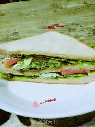 菠菜煎蛋三明治的做法步骤：6