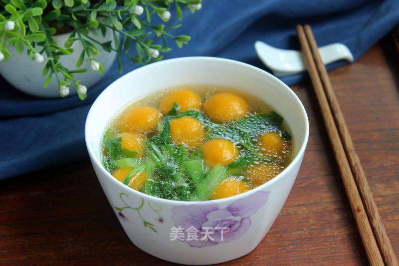 毛菜南瓜汤圆
