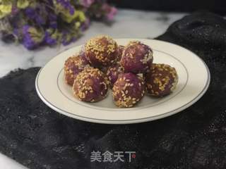 紫色诱惑——紫薯球的做法步骤：5