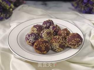 紫色诱惑——紫薯球的做法步骤：7