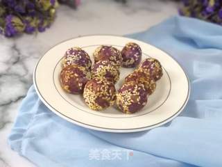 紫色诱惑——紫薯球的做法步骤：8