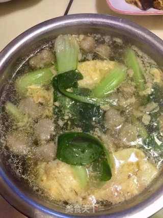青菜肉丸汤的做法步骤：5
