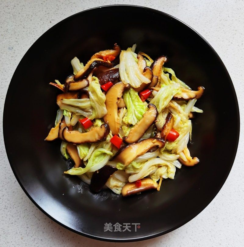 香菇炒白菜叶