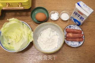 1人食低脂早餐•无油华夫饼&烤香肠的做法步骤：1