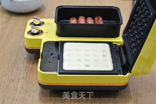 1人食低脂早餐•无油华夫饼&烤香肠的做法步骤：6