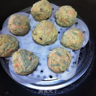 蔬菜玉米面团子的做法步骤：12