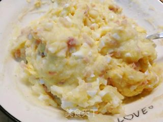 健康低脂代餐～日式土豆鸡蛋沙拉的做法步骤：4