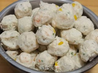 鸡胸肉虾粒丸的做法步骤：7