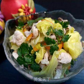 精肉拌包菜心的做法步骤：13