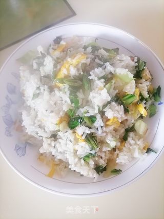 青菜蛋炒饭的做法步骤：5
