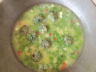 荠菜丸子咸米饭的做法步骤：9