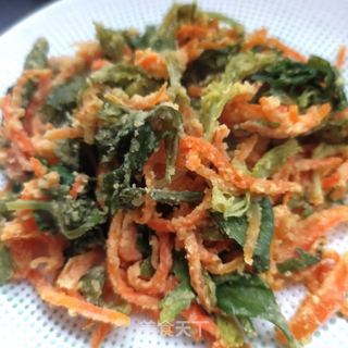 芹菜叶胡萝卜麦饭的做法步骤：11