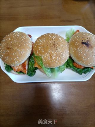 奥尔良鸡胸肉汉堡的做法步骤：7