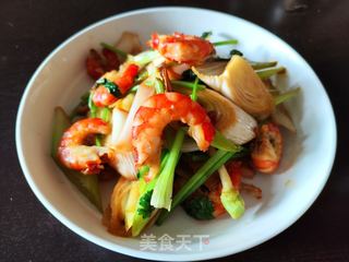 大葱炒虾仁的做法步骤：8