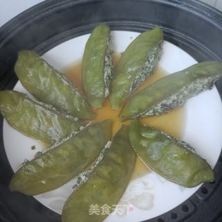 蒸海参韭菜扁豆盒的做法步骤：8