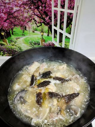 羊肚菌煲黑脚鸡的做法步骤：5