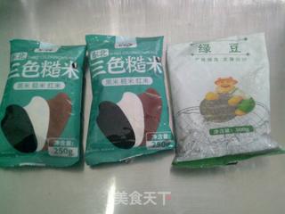 绿豆三色糙米饭的做法步骤：1