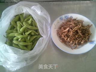 大头菜丝炒毛豆的做法步骤：1